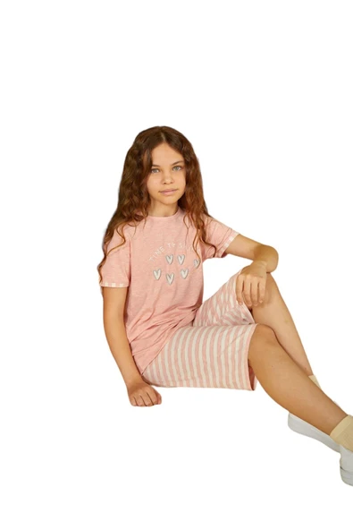 Weweus Pembe Kız Çocuk Pijama Takımı 806 - 1