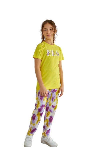 Weweus Sarı Kız Çocuk Pijama Takımı 807 - 1