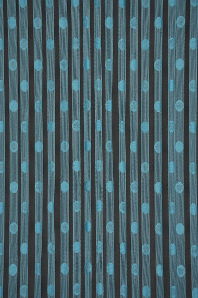 KÜÇÜK PUANLI MODEL TURKUAZ RENK HAZIR İP PERDE 300*270 cm - 1