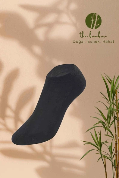 ERDEM İÇ GİYİM Weweus Siyah Doğal Bambu Lüks Süper Ince Erkek Sneaker Çorap ürün görseli