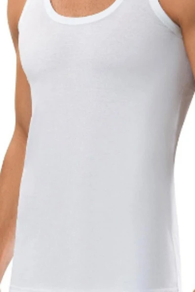 Erdem Erkek 3' Lü %100 Pamuk Beyaz Penye Atlet - Resim 2