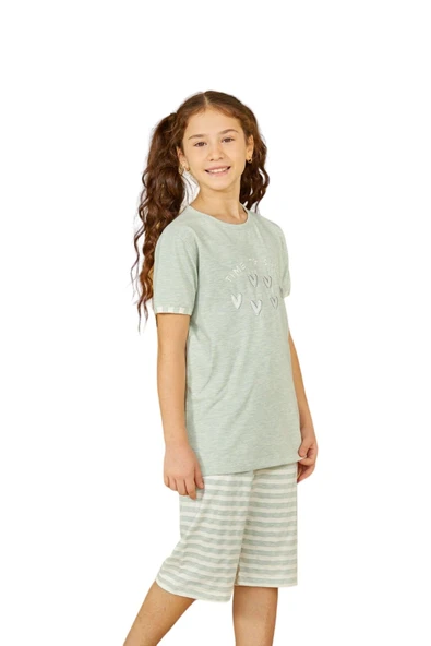 Weweus Yeşil Kız Çocuk Pijama Takımı 806 - 1
