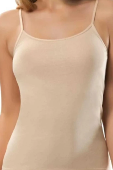 Erdem Kadın Ten İp Askılı Atlet %100 Pamuk 3'Lü Paket - Resim 3