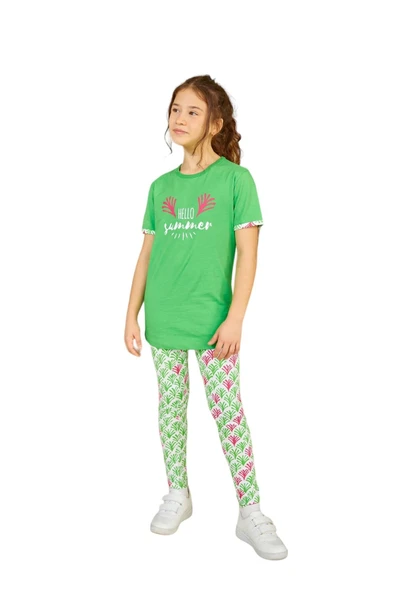 Weweus Yeşil Kız Çocuk Pijama Takımı 803 - 1