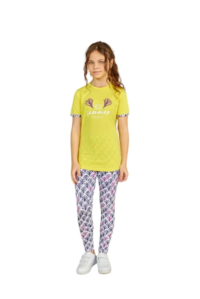 Weweus Sarı Kız Çocuk Pijama Takımı 803 - 1
