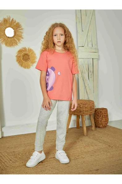 Weweus Pembe Kız Çocuk Pijama Takımı 828 - Resim 2