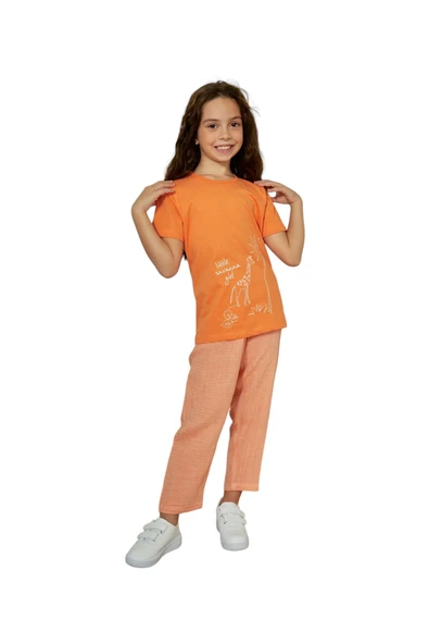 Weweus Turuncu Kız Çocuk Pijama Takımı 823 ürün görseli