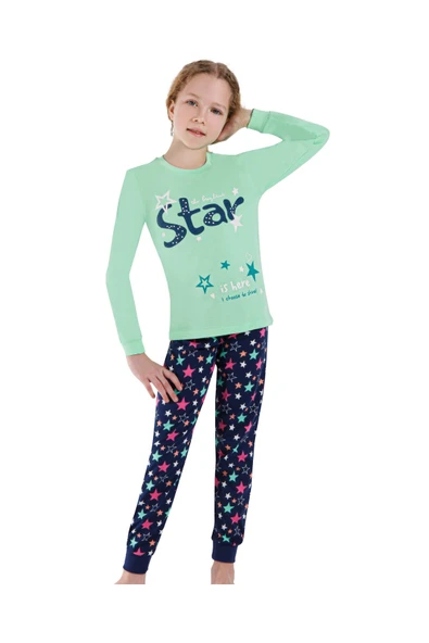 Weweus Yeşil Kız Çocuk Pijama Takımı 3757 - 1