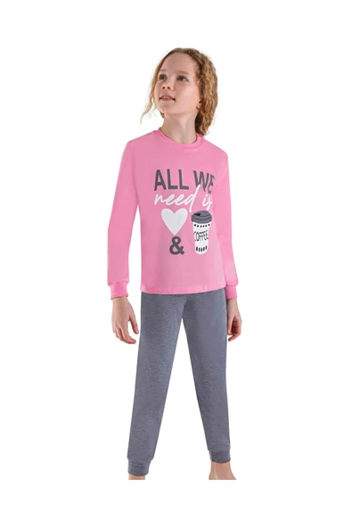 Weweus Pembe Kız Çocuk Pijama Takımı 3741 - 1