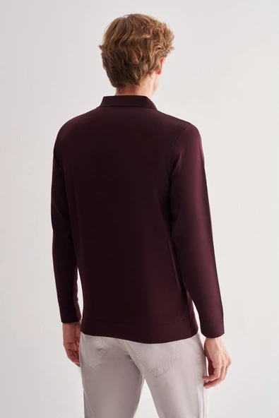 Mürdüm Uzun Kol Fermuarlı Yaka Cepsiz  Slim Fit  Triko 1012255150 - 5