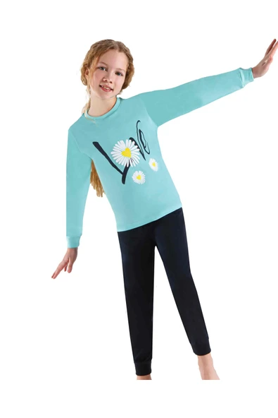 ERDEM İÇ GİYİM Weweus Yeşil Kız Çocuk Pijama Takımı 3747 - 1