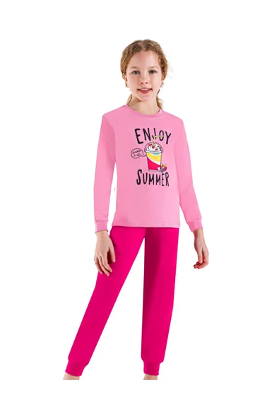 ERDEM İÇ GİYİM Weweus Pembe Kız Çocuk Pijama Takımı 3751 ürün görseli