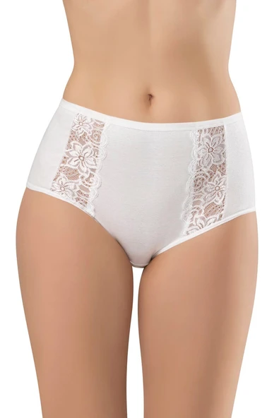 ERDEM İÇ GİYİM Erdem Beyaz Ribana Dantelli Külot 2546 - 1