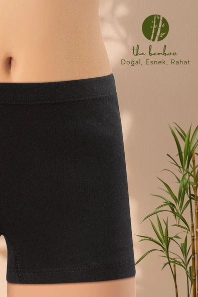 ERDEM İÇ GİYİM Siyah Kız Çocuk Süper İnce Doğal Bambu Boxer 4330 - Resim 3