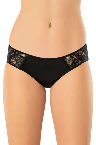 ERDEM İÇ GİYİM Erdem Siyah Dantelli Saten Külot 7269 - 1