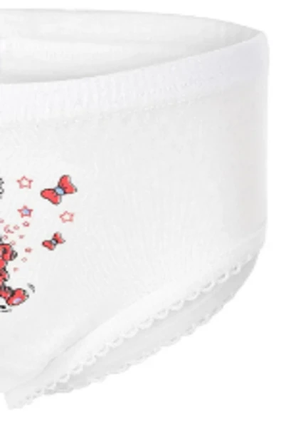 ERDEM İÇ GİYİM Erdem Beyaz Ribana Baskılı Kız Çocuk Külot 4301 - Resim 3
