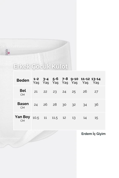ERDEM İÇ GİYİM Weweus Beyaz Erkek Çocuk Süper Ince Doğal Bambu Lüks Boxer 3365 - Resim 5