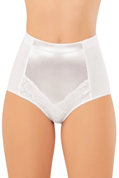 ERDEM İÇ GİYİM Erdem Beyaz Yüksek Bel Dantelli Saten Külot 7211 ürün görseli