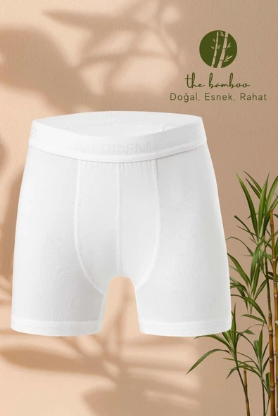 ERDEM İÇ GİYİM Weweus Beyaz Erkek Çocuk Süper Ince Doğal Bambu Lüks Boxer 3365 - Resim 3