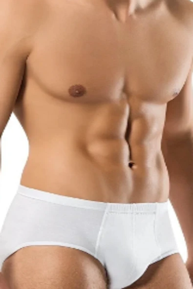 Erdem Erkek Beyaz Penye Orjinal Pamuklu Slip 6'lı - Resim 3