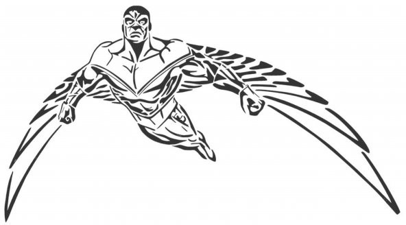 Marvel Falcon Stencil 2 Plastik Aparat