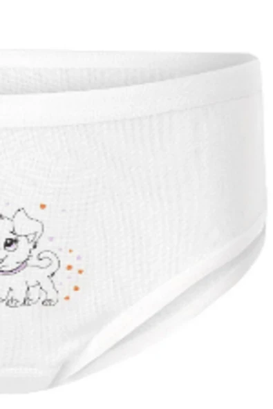 ERDEM İÇ GİYİM Erdem Beyaz Ribana Baskılı Kız Çocuk Külot 4340 - Resim 3