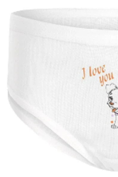 ERDEM İÇ GİYİM Erdem Beyaz Ribana Baskılı Kız Çocuk Külot 4340 - Resim 2