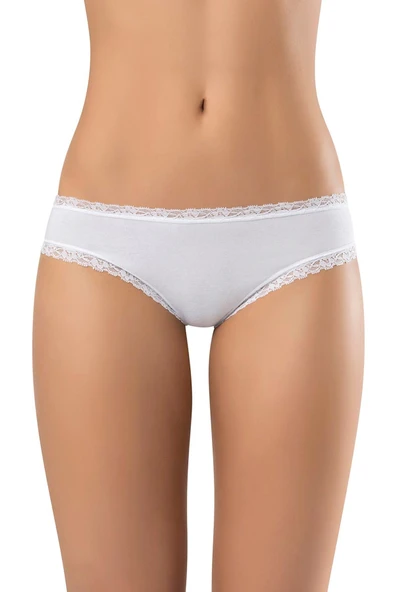 ERDEM İÇ GİYİM Erdem Beyaz Likralı Dantelli Külot 2535 - Resim 2