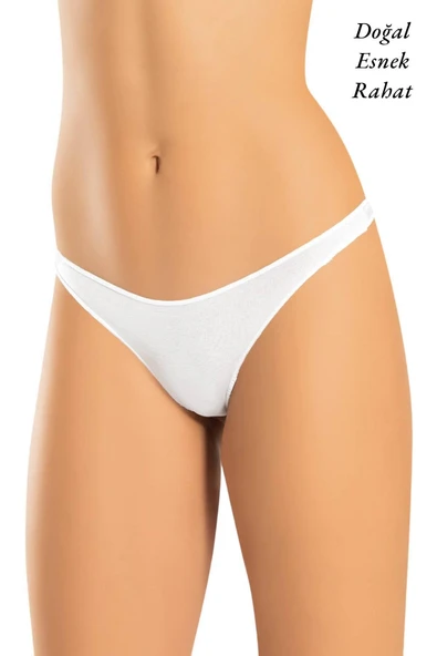 ERDEM İÇ GİYİM Weweus Beyaz Süper Ince Doğal Bambu Lüks Tanga 2517 - Resim 2