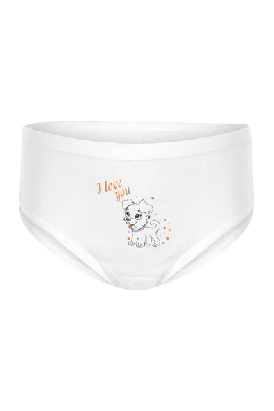 ERDEM İÇ GİYİM Erdem Beyaz Ribana Baskılı Kız Çocuk Külot 4340 ürün görseli