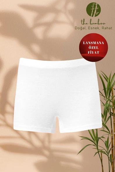 ERDEM İÇ GİYİM Weweus Beyaz Kız Çocuk Süper Ince Doğal Bambu Lüks Boxer 4330 - 1