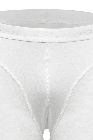 Weweus Beyaz Erkek Süper İnce Doğal Bambu Lüks Uzun Boxer 1014 - Resim 3