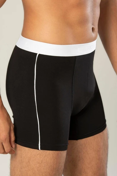 ERDEM İÇ GİYİM Erdem Siyah Pamuk Elastan Uzun Boxer 1417 - 2