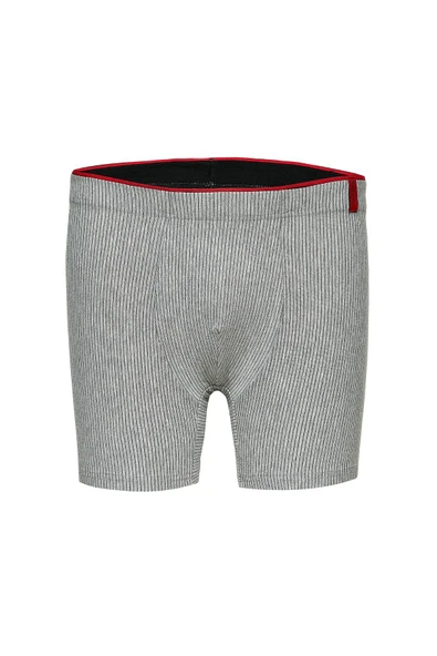 Weweus Siyah Lacivert Gri 3'lü Pamuk Elastan Çizgili Boxer 14923 - Resim 3