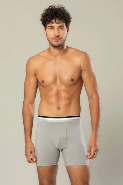 ERDEM İÇ GİYİM Erdem Gri Pamuk Elastan Uzun Boxer 1415 - 1