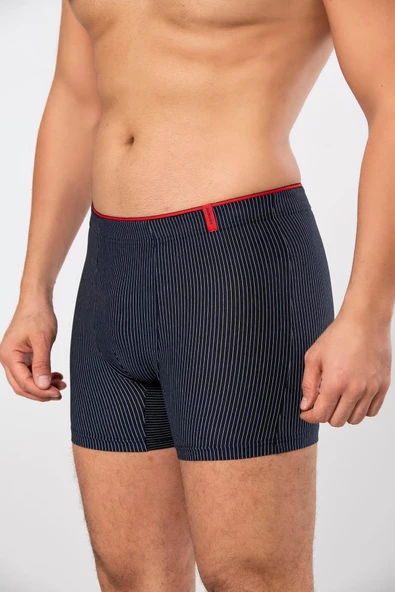 Weweus Lacivert Pamuk Elastan Çizgili Boxer 14921 - Resim 5