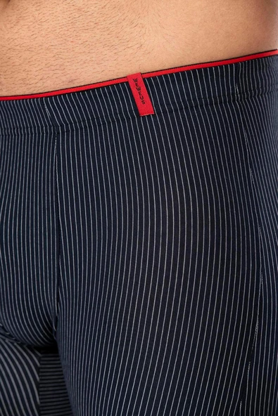 Weweus Siyah Lacivert Gri 3'lü Pamuk Elastan Çizgili Boxer 14923 - Resim 8