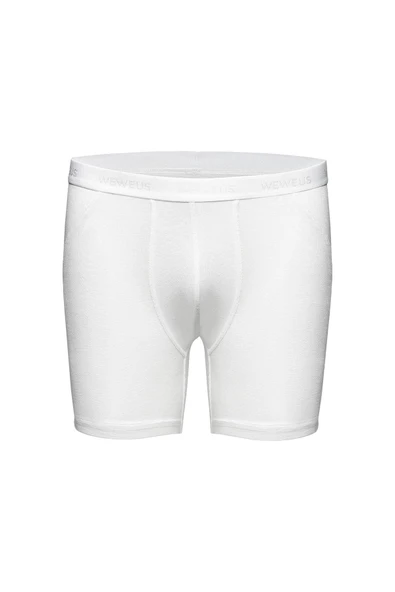 Weweus Beyaz 3'lü Micro Modal Premium Erkek Uzun Boxer 14193 - Resim 4
