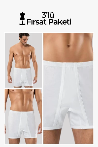 ERDEM İÇ GİYİM Erdem 3'lü Beyaz Paçalı Külot 13503 ürün görseli