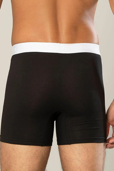 ERDEM İÇ GİYİM Erdem Siyah Pamuk Elastan Uzun Boxer 1417 - 4