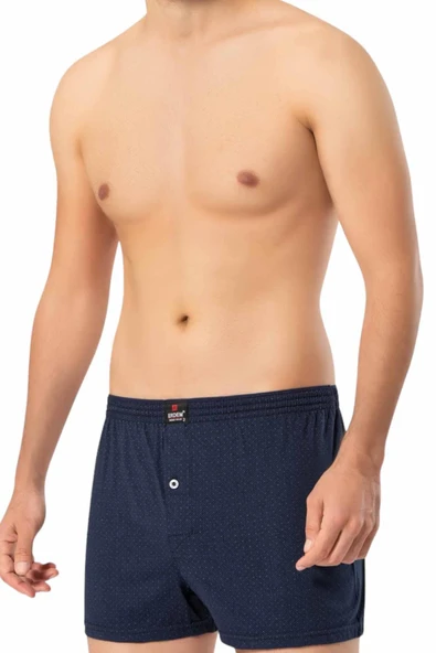 ERDEM İÇ GİYİM Erdem Lacivert Baskılı Desenli Penye Boxer 1400 ürün görseli