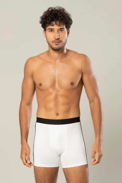 ERDEM İÇ GİYİM Erdem Beyaz Pamuk Elastan Uzun Boxer 1417 - 1