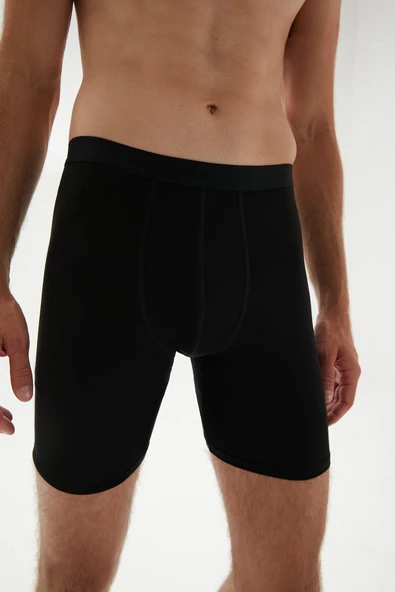 ERDEM İÇ GİYİM Weweus Siyah Erkek Süper Ince Doğal Bambu Lüks Uzun Boxer 1013 - Resim 6