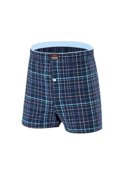 ERDEM İÇ GİYİM Erdem Mavi Ekose Baskılı Desenli Penye Boxer 1400 ürün görseli