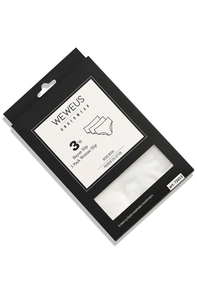 Weweus 3'lü Beyaz Micro Modal Premium Kadın Külot 72653 - Resim 6