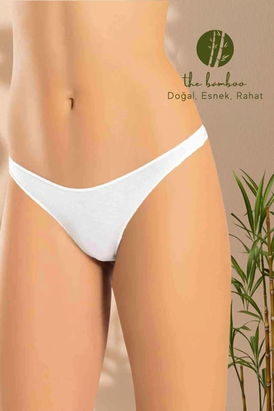 ERDEM İÇ GİYİM Weweus 3'lü Beyaz Süper Ince Doğal Bambu Lüks Tanga 2517 - Resim 3