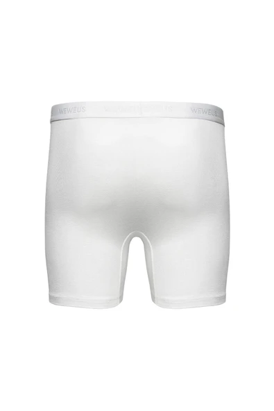 Weweus Beyaz 3'lü Micro Modal Premium Erkek Uzun Boxer 14193 - 5