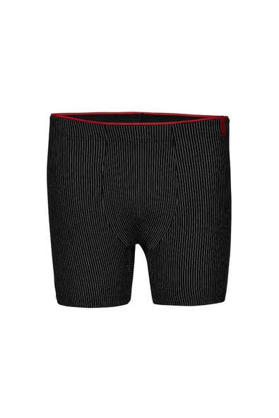 Weweus Siyah Lacivert Gri 3'lü Pamuk Elastan Çizgili Boxer 14923 - Resim 4