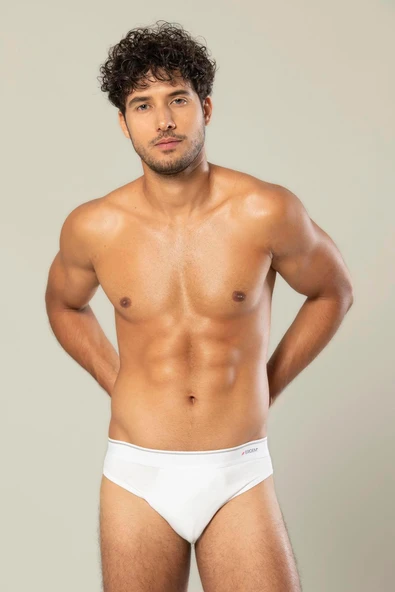 ERDEM İÇ GİYİM Erdem Beyaz Pamuk Elastan Slip 1340 - Resim 2