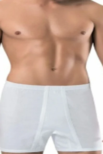 Erdem 1350 Erkek Beyaz 6'lı %100 Pamuk Paçalı Boxer - 3